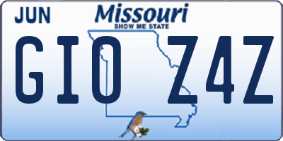 MO license plate GI0Z4Z