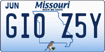 MO license plate GI0Z5Y