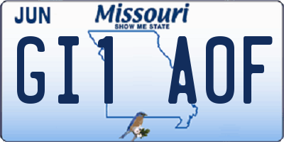 MO license plate GI1A0F