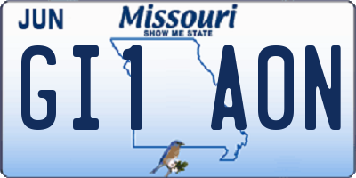 MO license plate GI1A0N