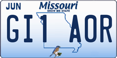 MO license plate GI1A0R