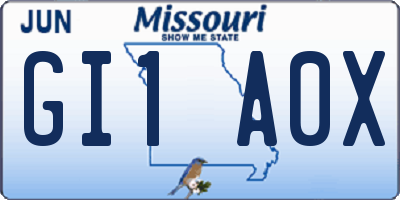 MO license plate GI1A0X