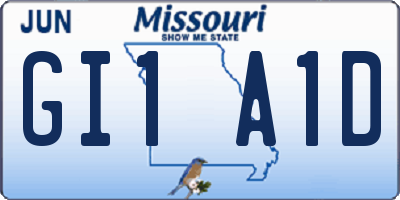 MO license plate GI1A1D