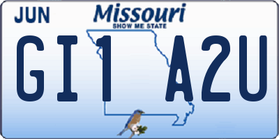 MO license plate GI1A2U