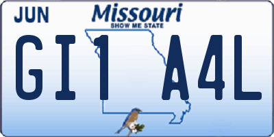 MO license plate GI1A4L