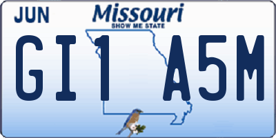 MO license plate GI1A5M