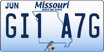 MO license plate GI1A7G