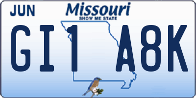 MO license plate GI1A8K