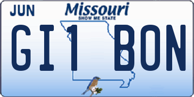 MO license plate GI1B0N