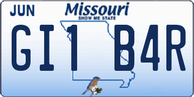 MO license plate GI1B4R