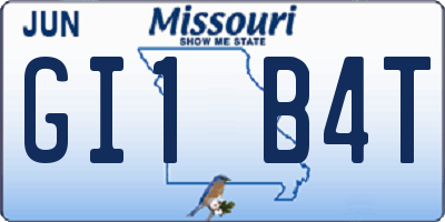 MO license plate GI1B4T