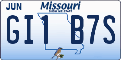 MO license plate GI1B7S