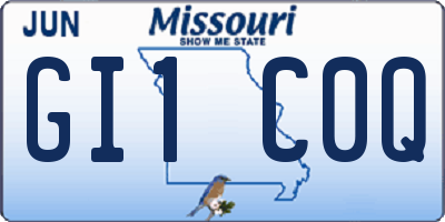 MO license plate GI1C0Q