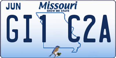 MO license plate GI1C2A