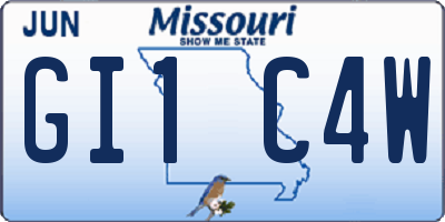 MO license plate GI1C4W