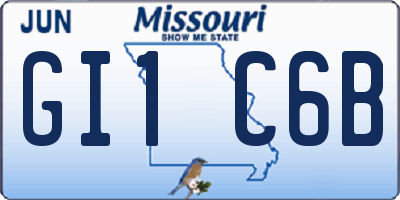 MO license plate GI1C6B