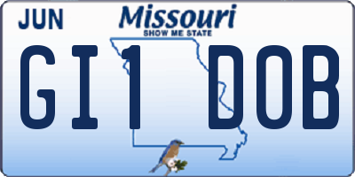MO license plate GI1D0B