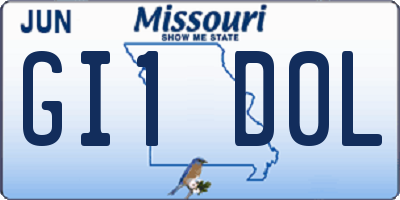 MO license plate GI1D0L