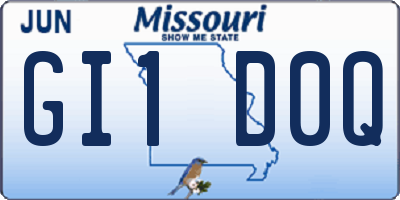 MO license plate GI1D0Q