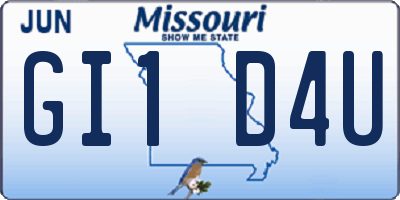 MO license plate GI1D4U