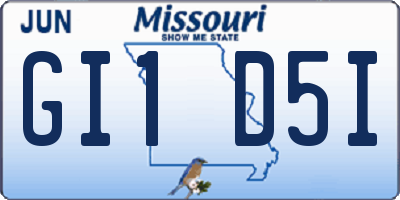MO license plate GI1D5I