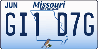MO license plate GI1D7G