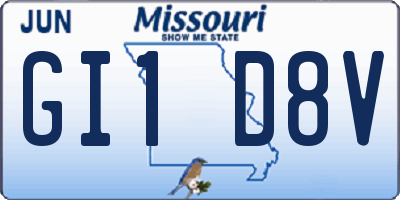 MO license plate GI1D8V
