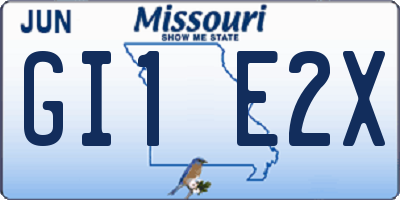 MO license plate GI1E2X