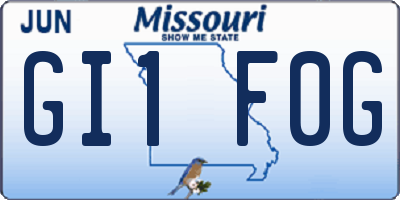 MO license plate GI1F0G