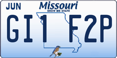 MO license plate GI1F2P