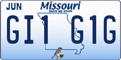 MO license plate GI1G1G