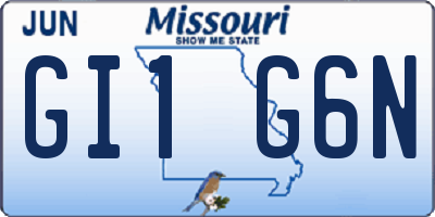 MO license plate GI1G6N