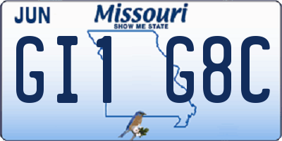 MO license plate GI1G8C
