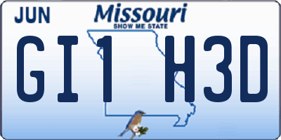 MO license plate GI1H3D