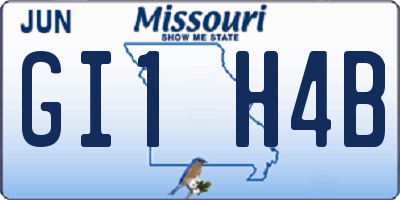 MO license plate GI1H4B