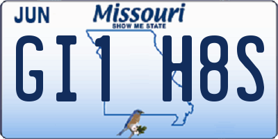 MO license plate GI1H8S