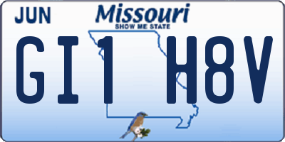 MO license plate GI1H8V