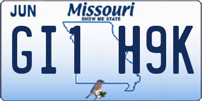 MO license plate GI1H9K