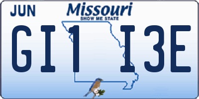MO license plate GI1I3E