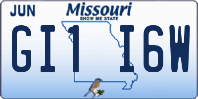 MO license plate GI1I6W