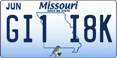 MO license plate GI1I8K