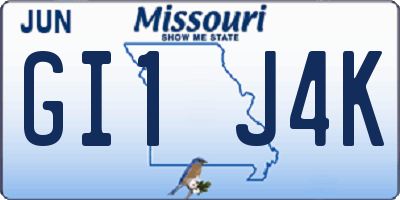 MO license plate GI1J4K
