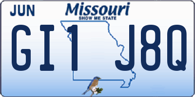 MO license plate GI1J8Q