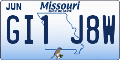 MO license plate GI1J8W