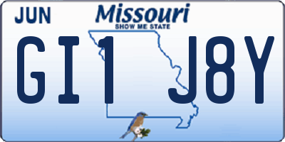 MO license plate GI1J8Y