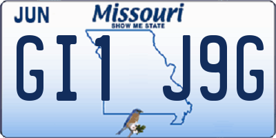 MO license plate GI1J9G
