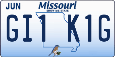 MO license plate GI1K1G