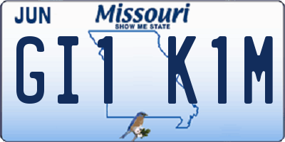 MO license plate GI1K1M