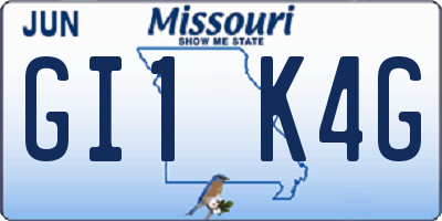 MO license plate GI1K4G