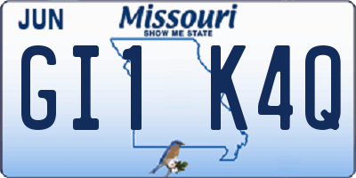 MO license plate GI1K4Q